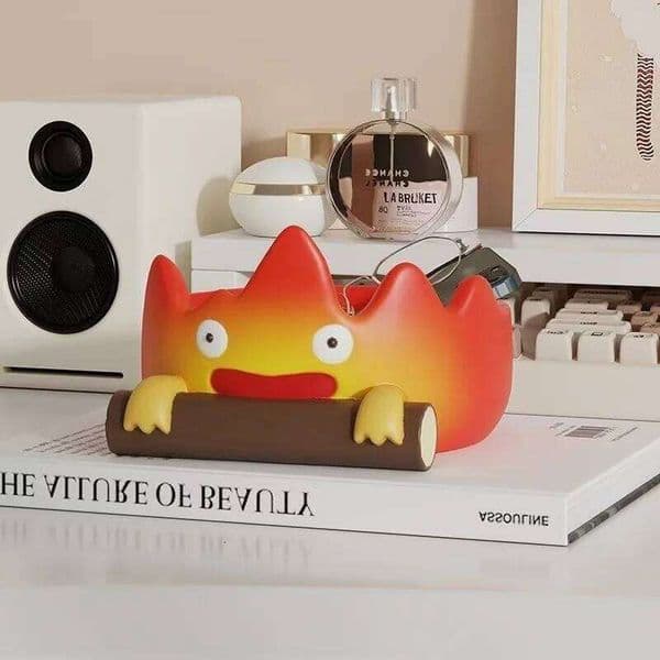 Casifa Resin Cartoon Fire Person Tray Creative Anime Key Holder Storage Indoor Outdoor Decor Perfect for Christmas HalloweenGift 26T0106