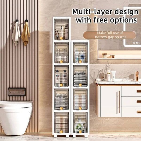 Bestseller Slit storage cover, household bathroom flip cover narrow slit kitchen side cabinet, ddmytues