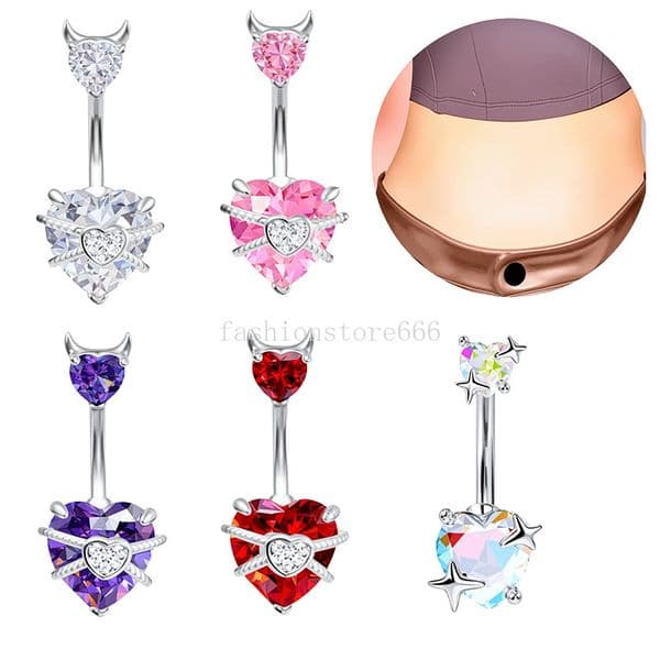 Sweet Pink Stainless Steel Belly Button Ring Fashion Piercing Belly Ring Unisex Geometric Design for All Occasions