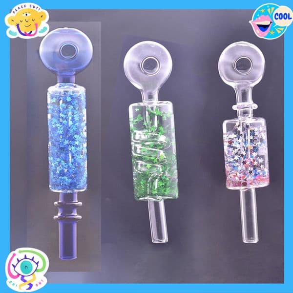 Wholesale Newest design Colorful mix design Freezable coil glass glycerin hand pipe smoking pipes tobacco hand oil burner tube pipe