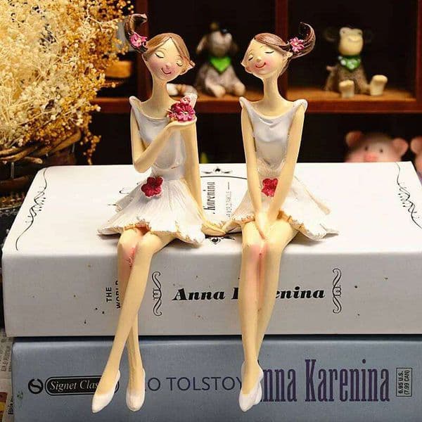 2pcs/set Beautiful Angel Resin Craft Fairy Figurines Wedding Gift Home Decoration hogar moderno fairy nordic garden angel 26T0106