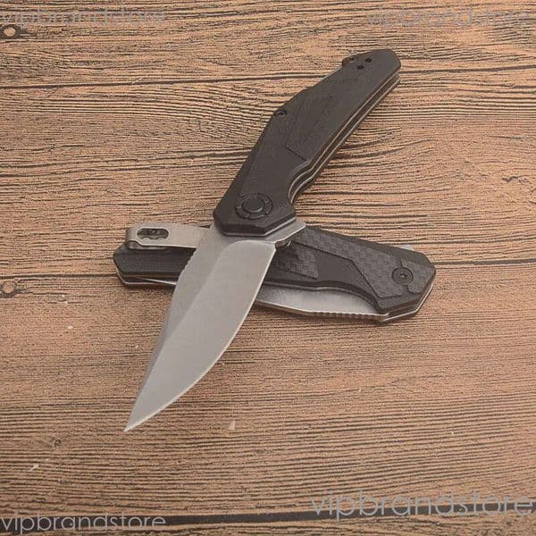 New Ks1370 Flipper Folding Knife 8Cr13mov Satin Blade Carbon Fiber/Gfn Handle fixed blade knife Ball Bearing EDC Pocket Knives With Retail Bo