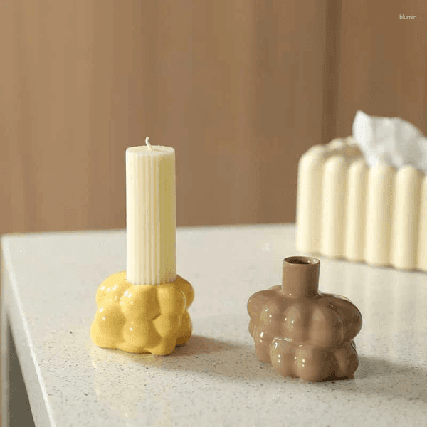 2026 New Candle Holders Ceramic Holder Candelabrum Abstract Irregular Bubble Ornament Candlestick Home Decoration Accessories Free Shipping XJ260305