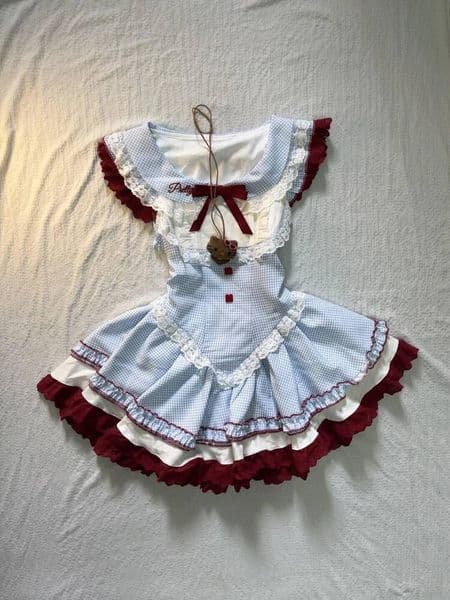 Bestseller Japanese Preppy Style Sweet Lolita Dress Women Lovely Girl Plaid Bow Kawaii Dresses New Fashion Summer JK Fluffy Clothing 2025 ddmytues