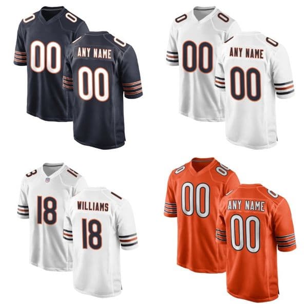 Custom Game 18 Caleb Williams 62 Joe Thuney Jonathan Owens Kevin Byard III Jersey Navy White Orange S - 7XL