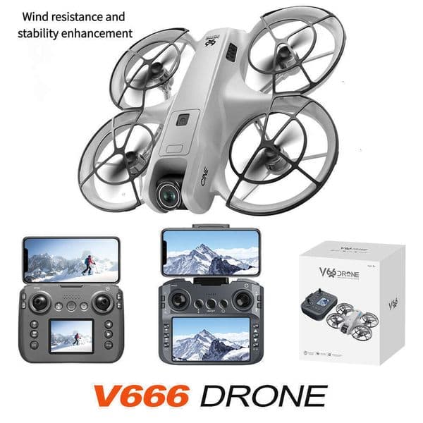 Aerial Photography HD Remote Full Protection Altitude Hold V666 Drone With Screen Control Technology remote control Wind resistance and stability enhancement