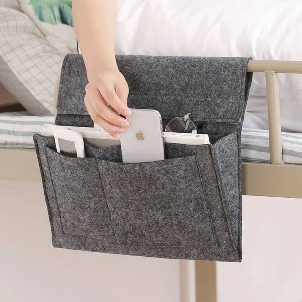 Felt Storage Hang Bag Dormitory Bed Sofa Bedroom Carpet - Organizer for CDs Magazines Stationery Pads Mobile Phones Sundries ddmythur