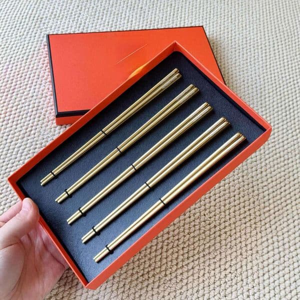 304 Stainless Steel Square Non-Slip Cooking BBQ Restaurant Special Korean Style Solid Flat Chopsticks B5