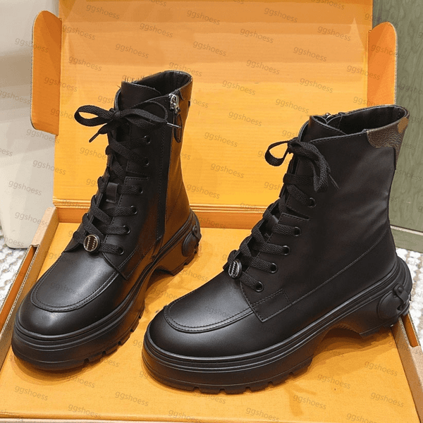 Top Quality Squad Lace-up Ankle Boot Designer Woman Chelsea Ankle Boot Luxury Platform Martin Boots