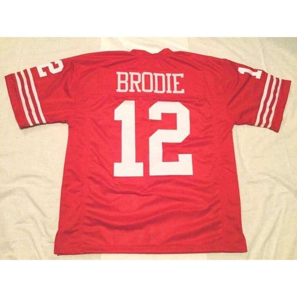 CUSTOM Sewn Stitched John Brodie Red Football Jersey Add any name number size XS-5XL 6XL