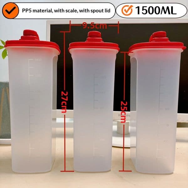 Square Plastic Bottle Sealed Jar Food-Grade Whole Grain & Cereal Beverage Kitchen Storage Jar Saving Container Slim Plastic Jar High quality