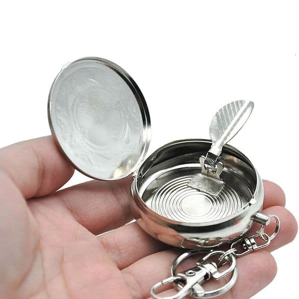 Stainless Steel round Pocket Ashtray metal Ash Tray Ashtrays With Lids Portable 260107