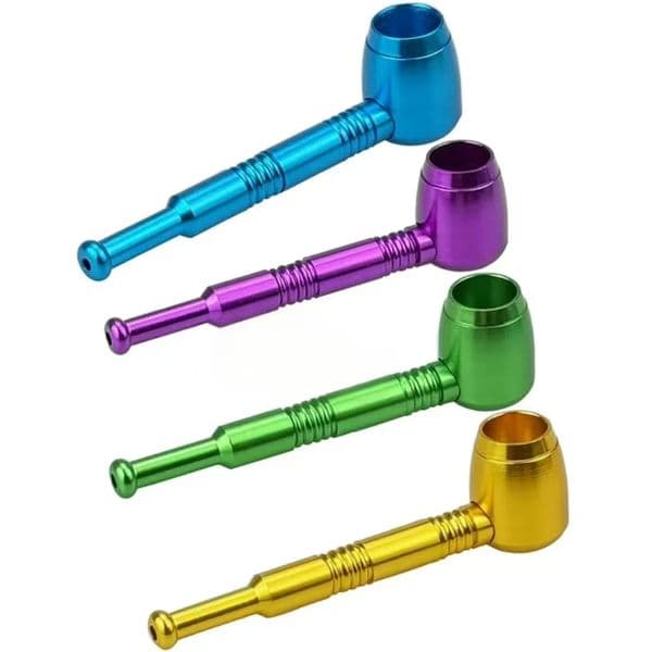 2025 new Mini Colorful Metal Smoking Pipes With Big Bowls Detachable Dry Herb Tobacco Hand Portable Pocket Puff Pipe