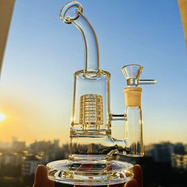 Torando glass Bong water pipes bubbler Beaker Hookahs Recycler Water Bongs Bubbler smoking Glass Pipe With 18mm Bowl