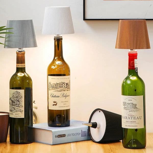 Wireless Bottle Table Lamp Touch Control of 3 Colors and Stepless Dimming Night Suitable for Bar Wine Bottles Desk Lights 260107