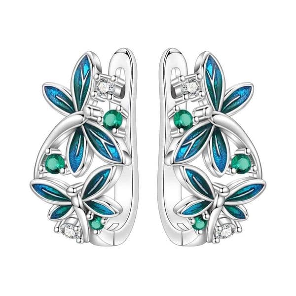 Orstarry S925 Sterling Silver Dragonfly Insect Hoop Earrings For Women Jewelry Original Party Trendy Gifts
