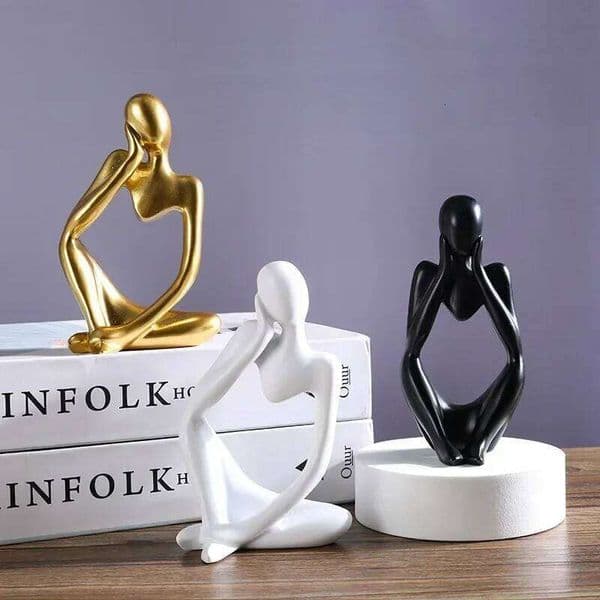 Sand Color The Thinker Abstract Statues Sculptures Yoga Figurine Nordic Living Room Decor Decoration Home Desk Ornaments 26H0107