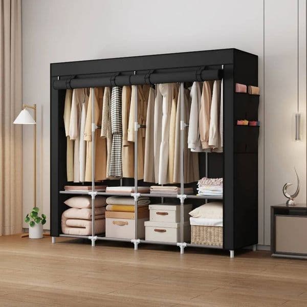 Bestseller Portable Large Household Multi-laye Economy Fabric Wardrobe Dustproof Rental Room Single Person Closet Clothes Organizer ddmytues