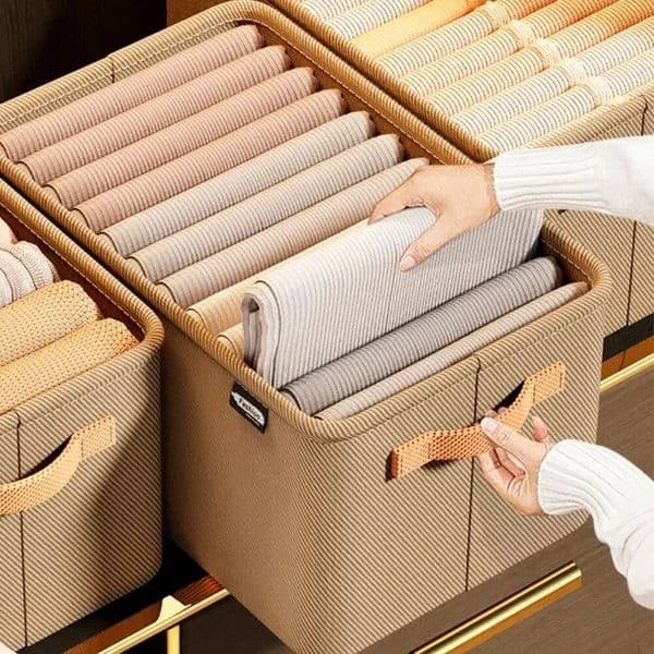 Bestseller Multi-Purpose Fabric Storage Bin, Large Capacity Organizer with Sturdy Frame Handles for Pants, Clothes & Home Use ddmytues