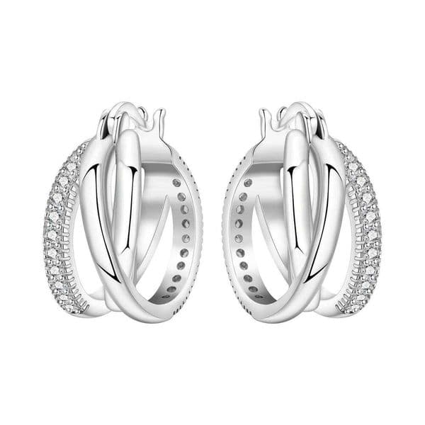 Orstarry 925 Sterling Minimalist Cross Series Silver Hoop Earrings For Women Jewelry Original Party Gifts