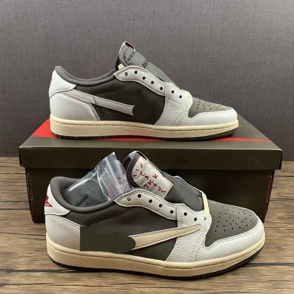 Top Quality Shoes Low OG X Fragment Travis Suede Shoe Mens Basketball Mocha Begie Cream Color Designer Sneakers Shipping!