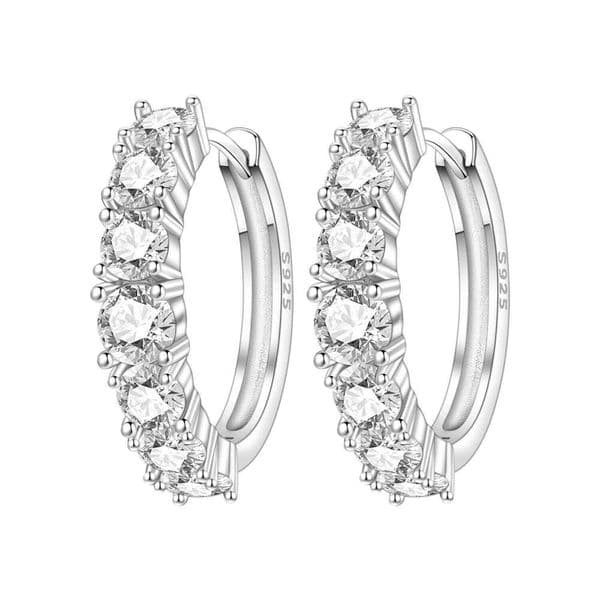 Orstarry 925 Sterling Sparkling Zircon Silver Hoop Earrings For Women Jewelry Original Party Trendy Gifts