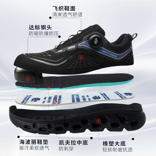 Free shipping Soft Safety for Men, Anti-Smash, Anti-Puncture, Easy to hot seller Put On Take Off, Lightweight and Durable Protective Work Shoes