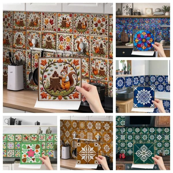 24PCS Creative Wall Sticker SelfAdhesive Tile Decals for Home Decoration Artistic Wallpaper Kitchen Bathroom Living Room 260107