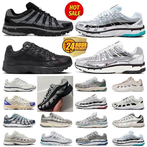 New Designer p6000 Mens Trainers P 6000 Womens Sneakers Mesh leather EVA Metallic Silver Triple Black White Outdoor Running Shoes Walking 36-45