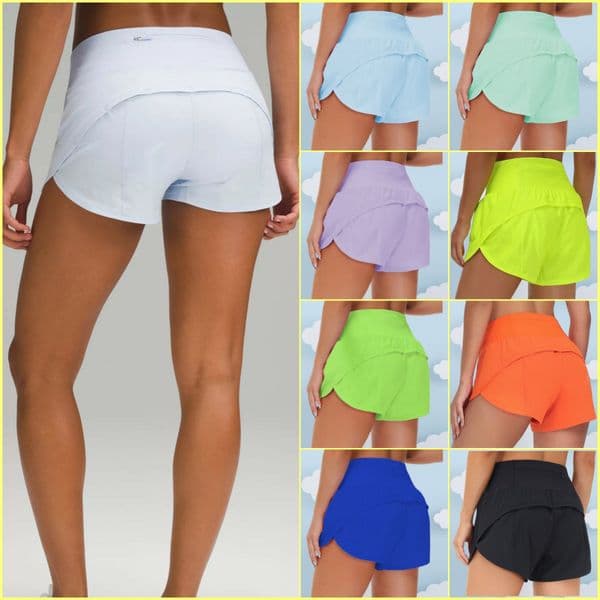 2026 new Speed Up shorts High-Rise Lined Short Waist Sports Shorts Women's Set Quick Drying Loose Running Clothes Back Zipper Pocket Fitness