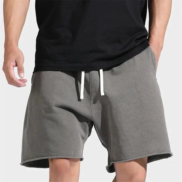 zipper pocket Fitness Sports Shorts Men Summer Trend cotton Loose Leisure Running Basketball short pants sweatpants 260107BJ