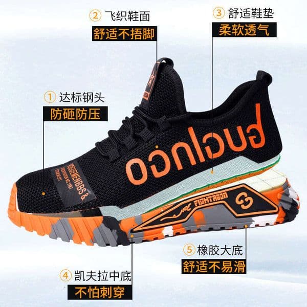 Free shipping Men's Summer Anti-Smash Anti-Puncture Seller Best Lightweight Breathable Old Work Shoes Women Steel Toe Safety Protection