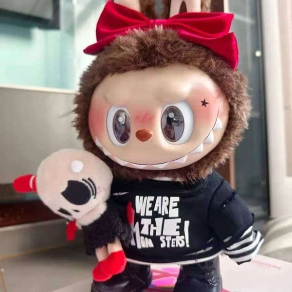 38Cm LBB Valentine's Day Limited Edition Vinyl Plush Doll Big Figure Black And White Stripe Trendy QIAOWANTONG