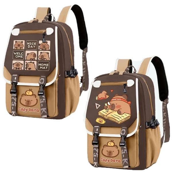 Kawaii Capybara Stylish Khaki Kid Backpack School Bag Casual Daypack Teens Boy Girl Shoulder Bag Children Schoolbag Backpack 260106L260509