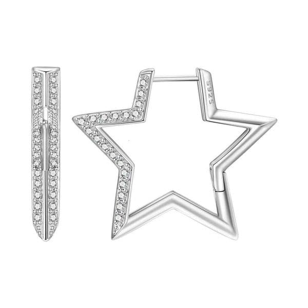 Orstarry S925 Sterling Silver Star Shaped Design Versatile Hoop Earrings For Women Jewelry Original Party Gifts