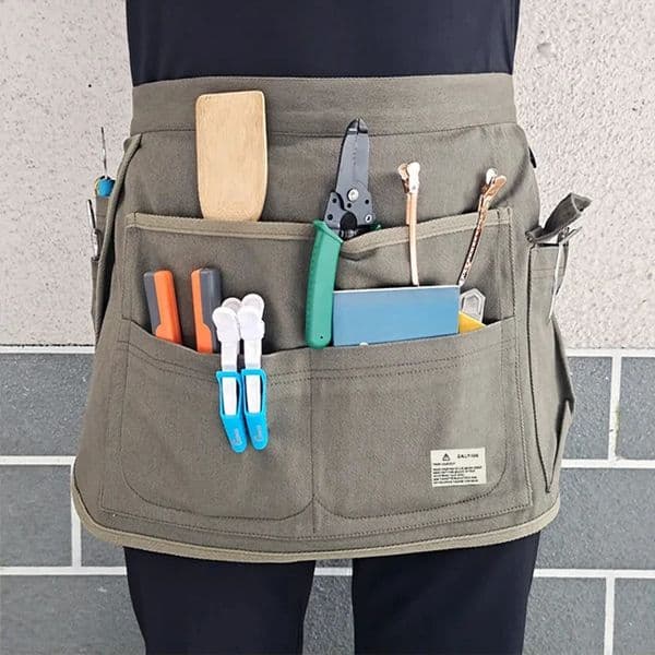 Fashion Half Waist Apron Canvas Multiple Pockets Adjustable Apron Horticultural Barber Tool Waist Apron For Men and Women 260107