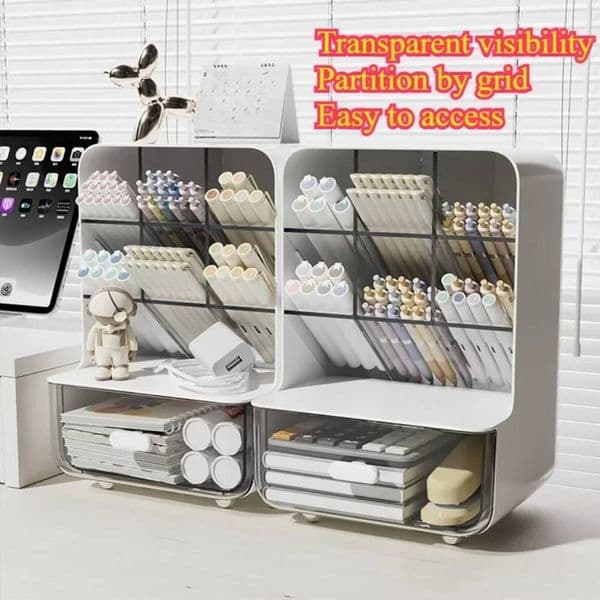 Bestseller Oblique Plug-in Holder Sundries Rack Dustproof Pen Container Multi Space Large Capacity Storage Miscellaneous Items ddmytues