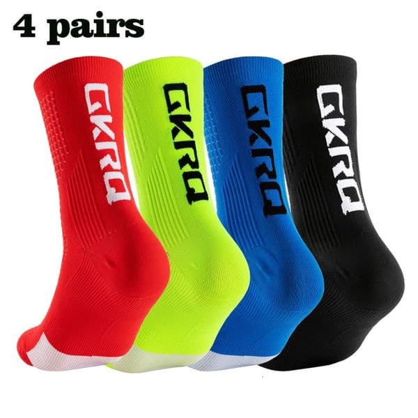 GKRQ 4pairs 2023 Cycling Socks Bike Nurse Compression Road Running Mtb Kneehigh White Sports Funny Black 251231