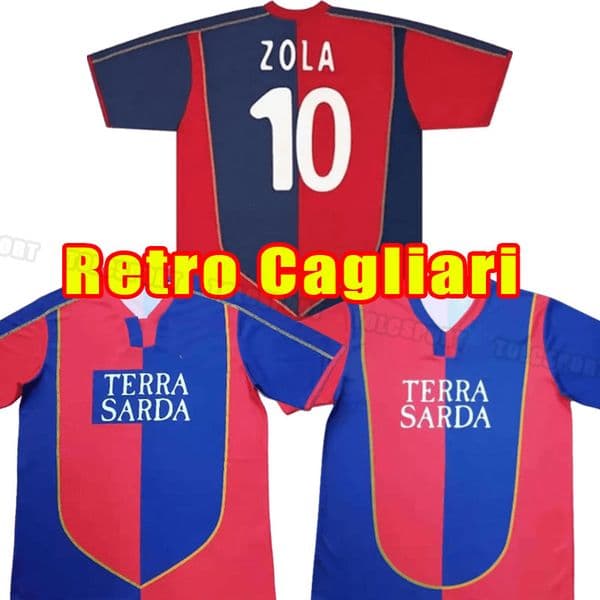 2003 2004 2005 Cagliari Calcio Soccer Jerseys 03 04 05 Retro Suazo Zola Conti Gobbi Godin Joao Pedro Marin Simeone Sottil