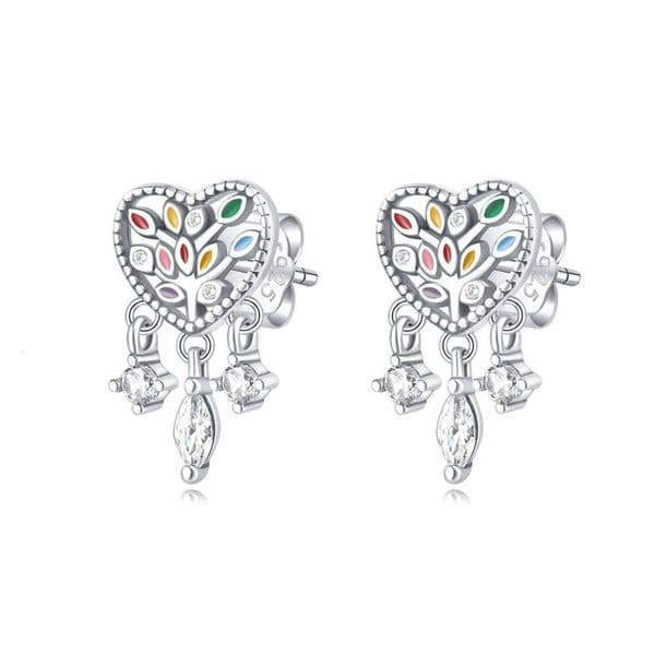 Orstarry 925 Sterling Silver Dreamcatcher Colored Zircon Stud Earrings For Lady S925 Jewelry Party Anniversary Gifts 6290d