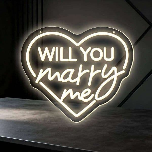 LED Will You Marry Me LED Sign Dimmable Neon Light for Living Room Engagement Party Wedding Wall Decor Valentine's Day Gift C260107
