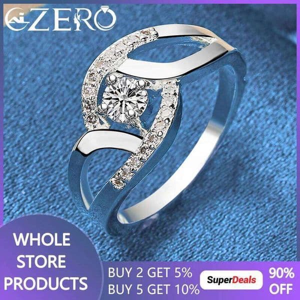 ALIZERO 925 Sterling Silver AAAAA Zirconia Ring For Women Men Wedding Engagement Bride Eternity Rings Fashion Fine Jewelry