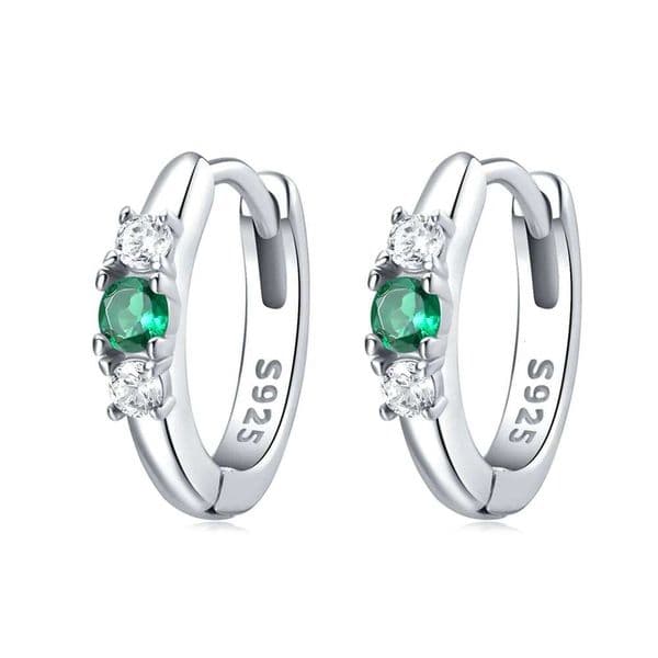 Orstarry 100% 925 Sterling Green Simple Zircon Silver Hoop Earrings For Women Jewelry Original Party Trendy Gift thumbnail 2