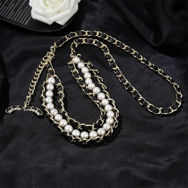 Vintage Belt Necklace Designer Chain Belts Women Mens Waist Chain Sheepskin Luxury Chain Necklace Waistband Decorative Marked Link Chain Waist Belt
