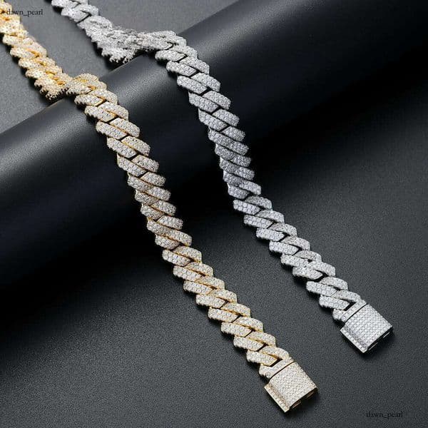 13mm 16" 18" 20" 22" 24" Micro Pave Chain Necklace Iced Out Bling Brass Cuban Link Hip Hop Style Men's Jewelry Gift