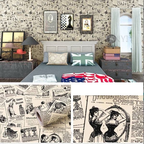 Bestseller 45cm Vintage Wallaper peeling self-adhesive detachable Wallpaper bedroom DIY Nostalgic wallpaper home decoration wall sticker ddmytues
