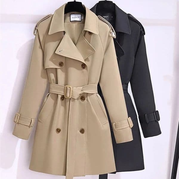 Womens Trench Coat Mediumlength Windcheater Doublebreasted Sashes Topcoat Streetwear Lady Outerwear Casual Tops Spring Autumn 260106
