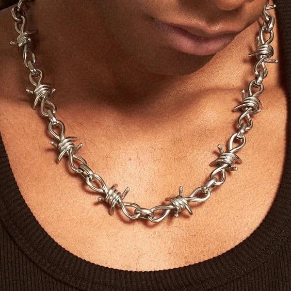 steel Thorns Necklaces Hip-hop Gothic Punk Style Barbed Chain Collar Choker For Men Women Girls Jewelry Accessory 260106