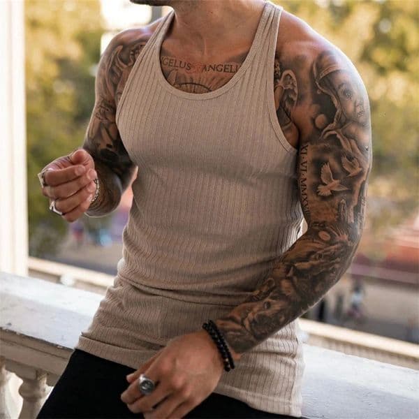 Men fitness gym Tank top men Fitness sleeveless shirt Male black breathable Sports vest Undershirt Gyms Running 260107