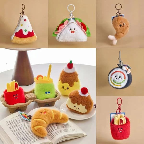 Girl Cute Simulation Food Plush Bag Hanging Decoration Burger Doll Plush Keychain Car Hanging Decoration Couple Christmas Gift 260107